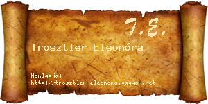 Trosztler Eleonóra névjegykártya